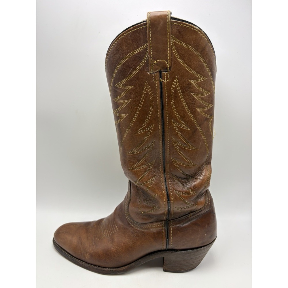 Double H Cowboy Boots Mens 8 D 12100 Brown Leather Western Rodeo